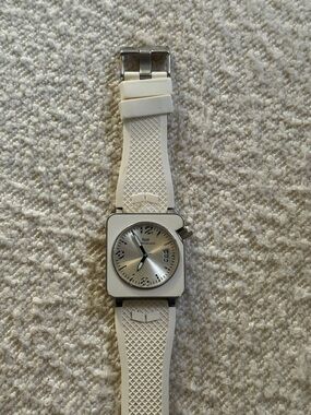 White Vestal Square Dial Silicone Strap Watch